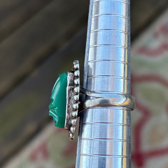 925 silver ring with malachite face - Picture 3 of 6